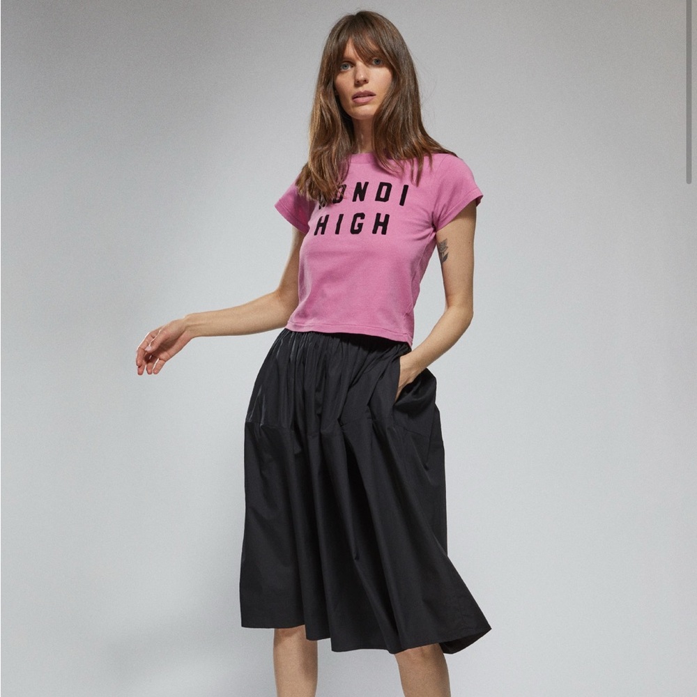 SUZIE KONDI SERENA COTTON POPLIN Skirt BLACK NWT SMALL